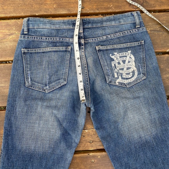 BURBERRY Distressed/Large LOGO 5 Pocket/straight leg Jeans🔥EUC🔥30”waist,UNISEX - Picture 8 of 16